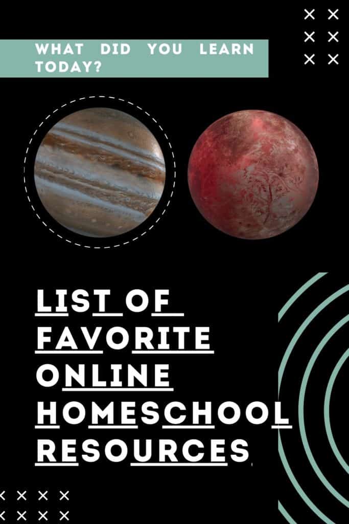 A list of our favorite online homeschool resources pin.
