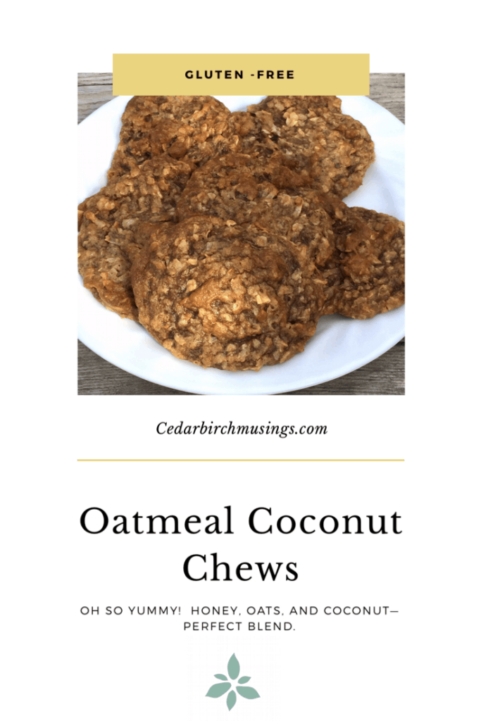 Gluten-free Oatmeal Coconut Chews cookies pin