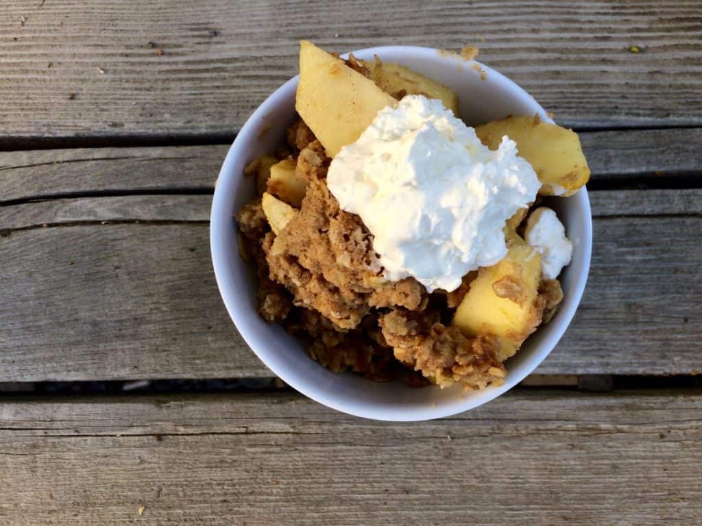 Bowl of apple crisp