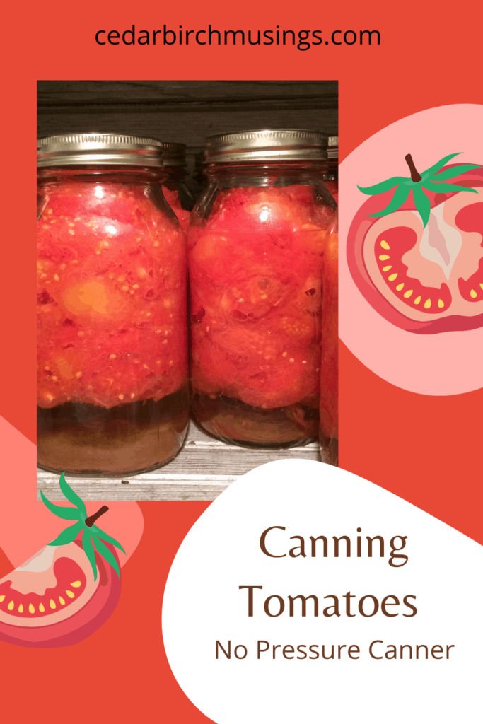 Canning jars of tomatoes without a pressure canner pin