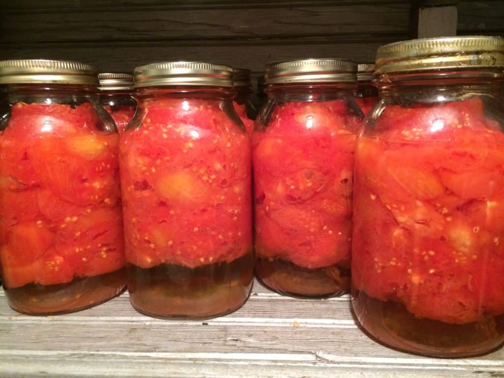 Canned Jars of Tomatoes