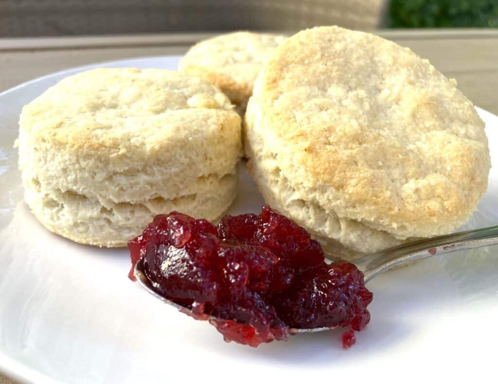 biscuits with jam on a plate