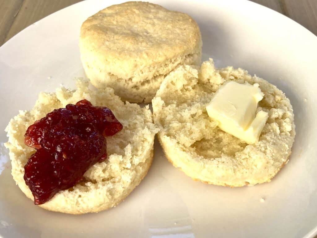 biscuits with jam and butter