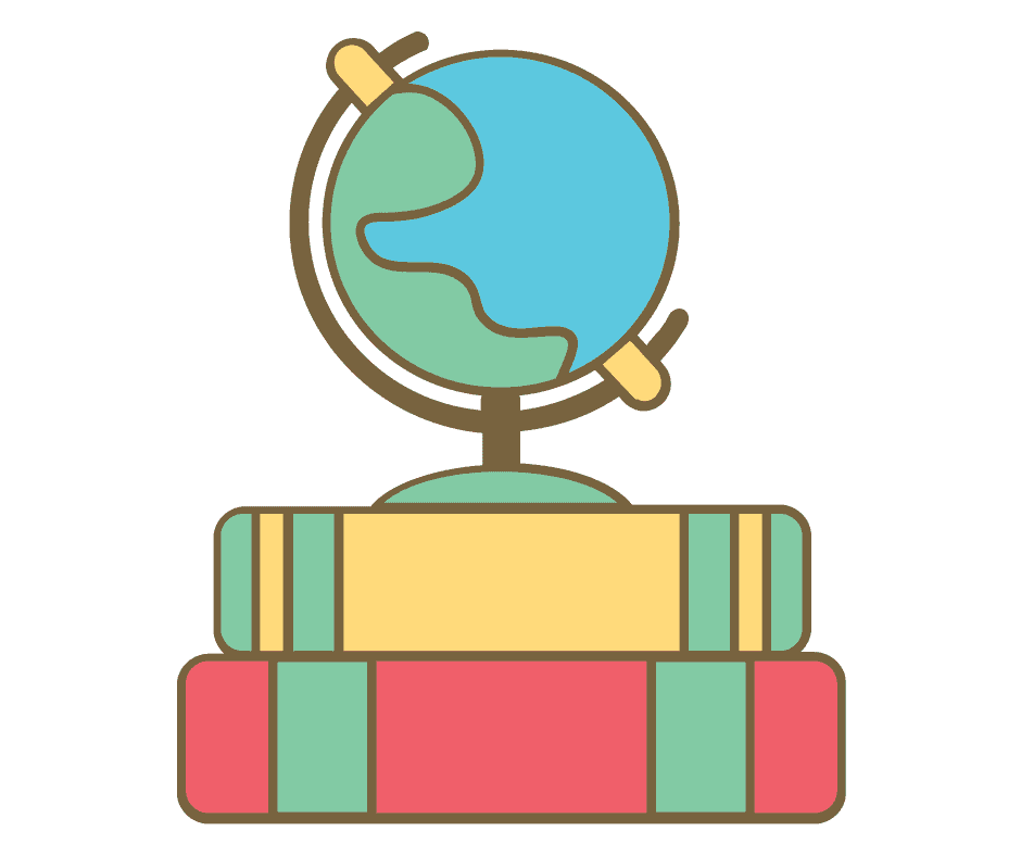 Homeschool Resources:  Globe sitting on books