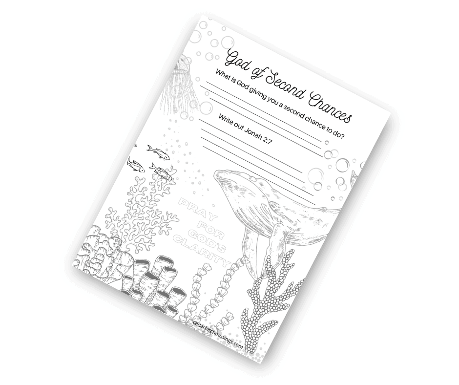 God of Second Chances coloring sheet