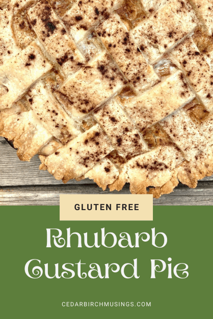 gluten free rhubarb custard pie pin