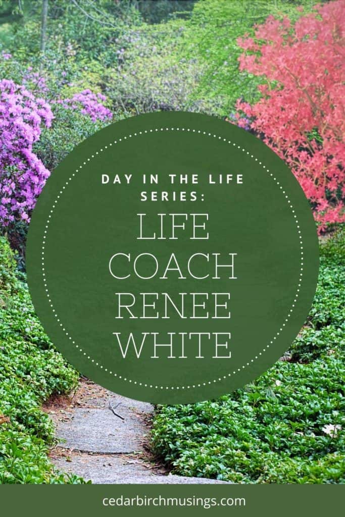 pin of garden and circle with words life coach renee white