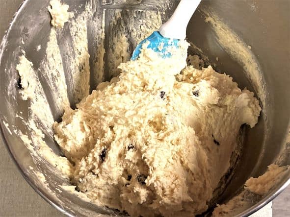 scone dough in mixing bowl