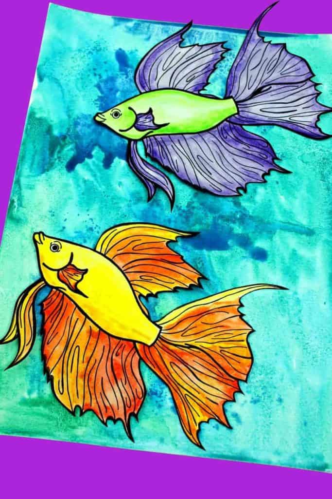 Beta fish coloring page