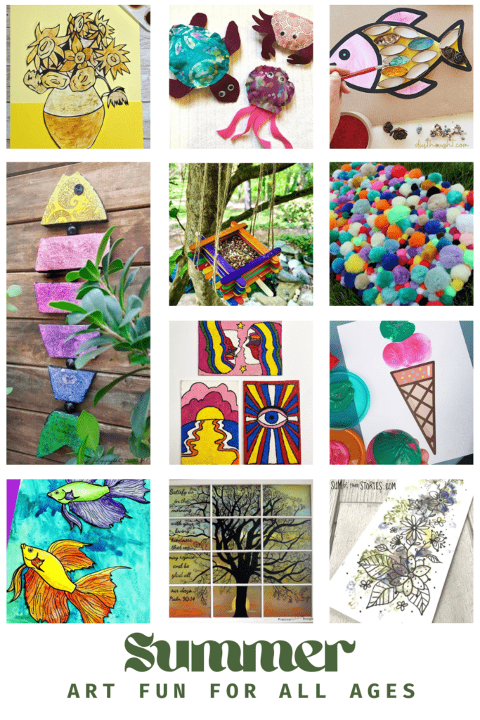Summer art projects collage pin