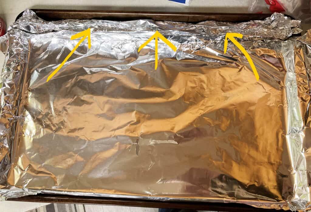 foil in sheet pan