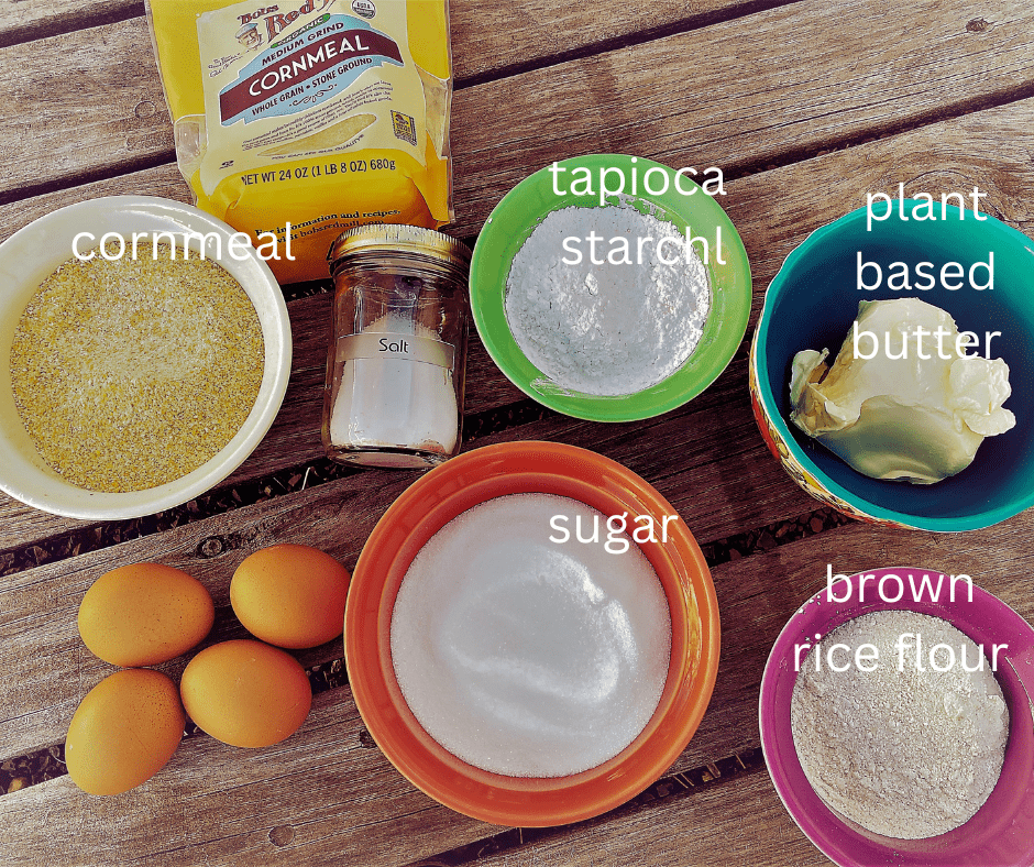 bowls of cornbread ingredients