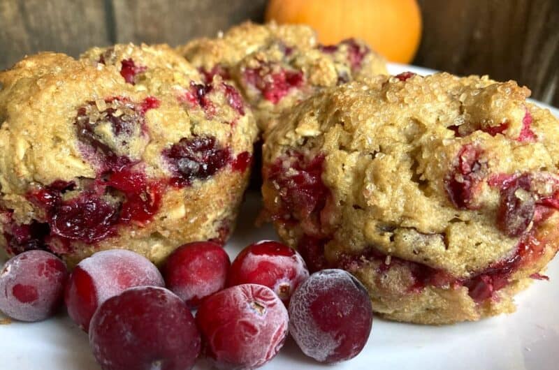 Oatmeal Cranberry Muffins:  Gluten Free, Dairy Free, Low Sugar