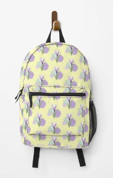 Yellow floral backpack