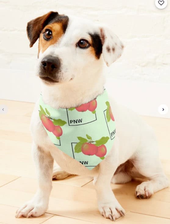 Dog with apple bandana