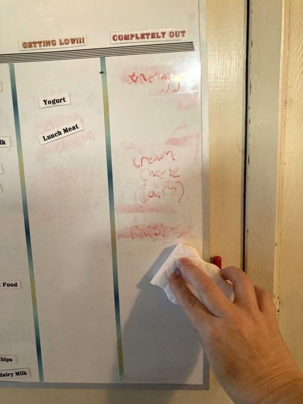 Dry erase board and magic eraser