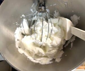 whisked egg whites to stiff peaks