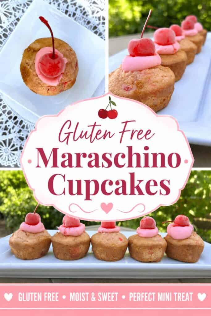 maraschino cherry cupcake collage