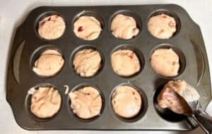 fill muffin wells three quarters full