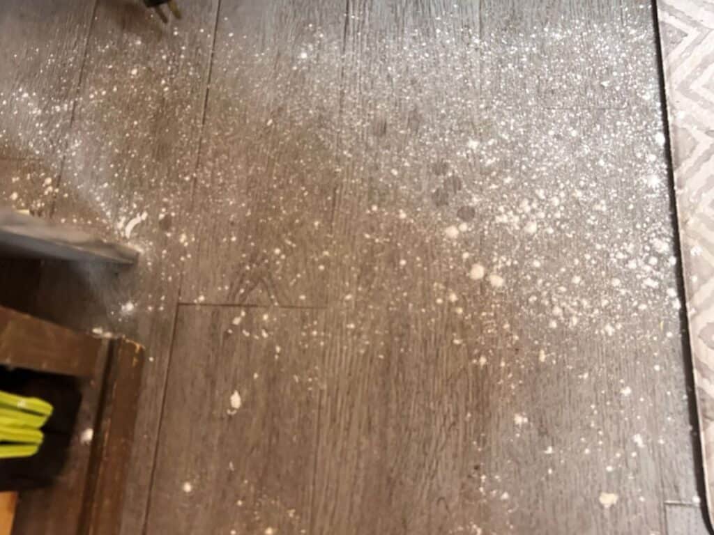 flour on the floor