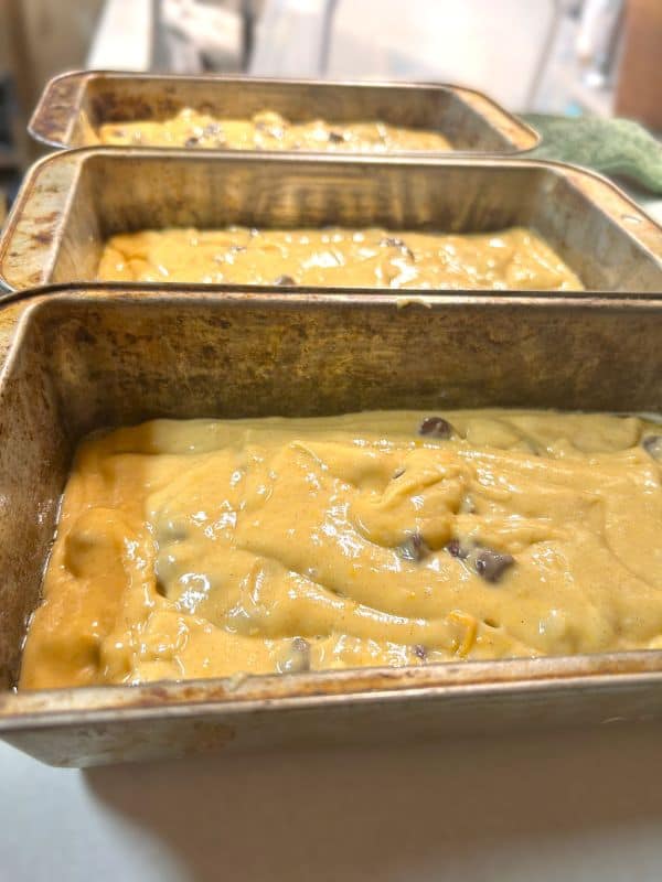 batter in loaf pans