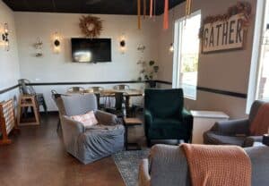 Chairs and tables in shop