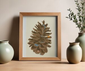 picture frame and vases